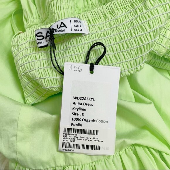 NWT Lusana Anita Midi Dress in Keylime - Picture 3 of 9